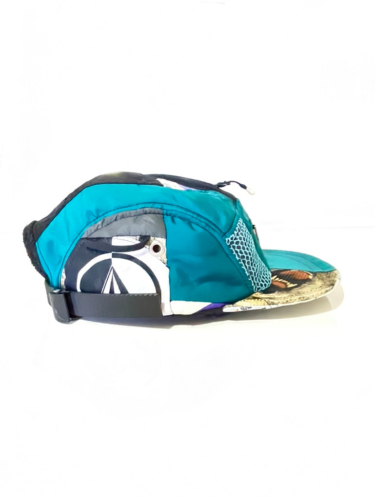 Vintage Spyder x Volcom 5 panel with snowboard buckle strap