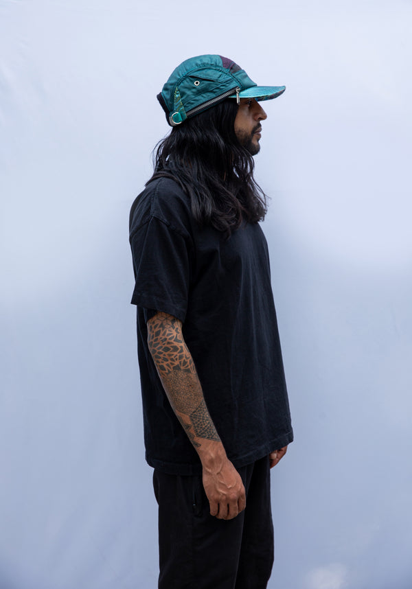 Upcycled Iridescent 5-panel Hat #1 (1 of 1 ) Vintage Spyder