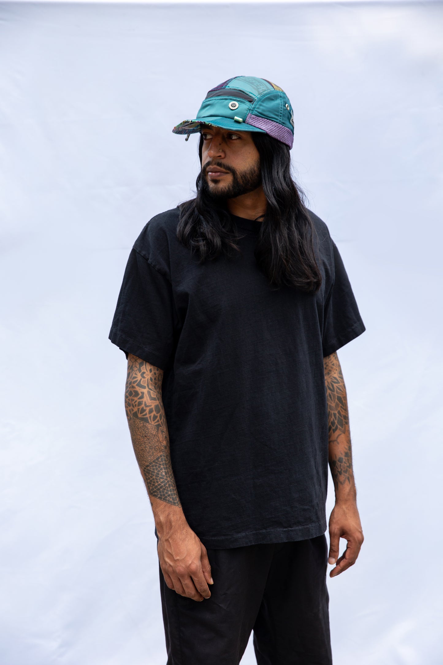 Upcycled Iridescent 5-panel Hat #1 (1 of 1 ) Vintage Spyder