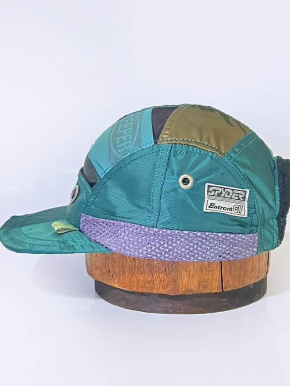 Upcycled Iridescent 5-panel Hat #1 (1 of 1 ) Vintage Spyder