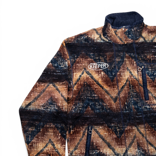 Vintage Upcycled Farmhouse Full Zip Fleece