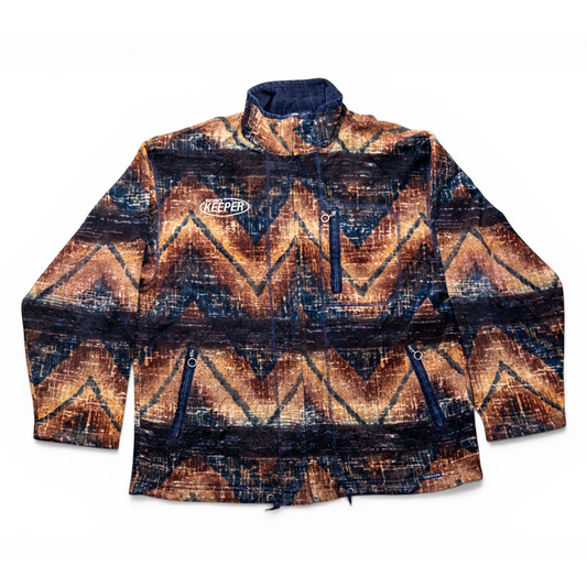 Vintage Upcycled Farmhouse Full Zip Fleece