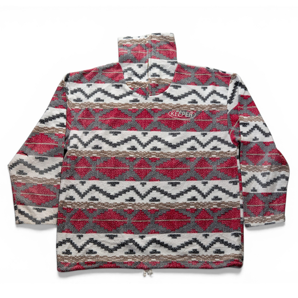 Vintage Upcycled Strawberry Cream 1/4 Zip Fleece
